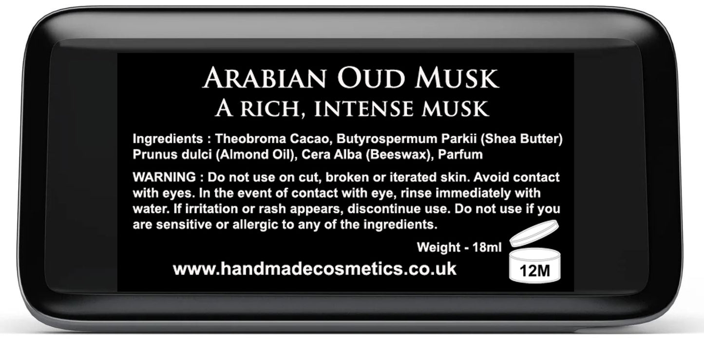 Arabian Oud Musk Solid Cologne A rich intense musk fragrance