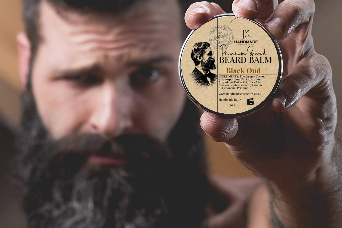 Black Oud Beard Balm Natural Beard Taming Styling Mens Grooming Beard Care 50ml