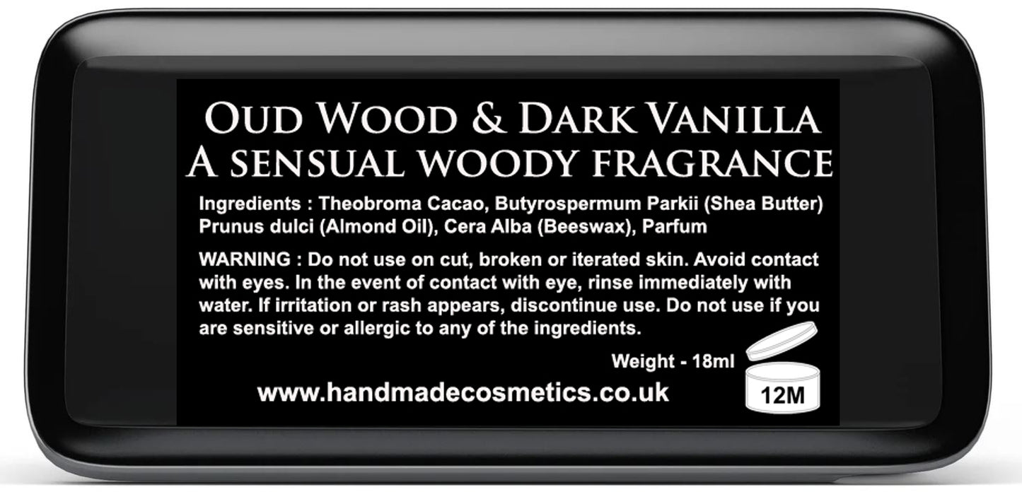 Oud Wood & Dark Vanilla Solid Cologne A sensual woody fragrance