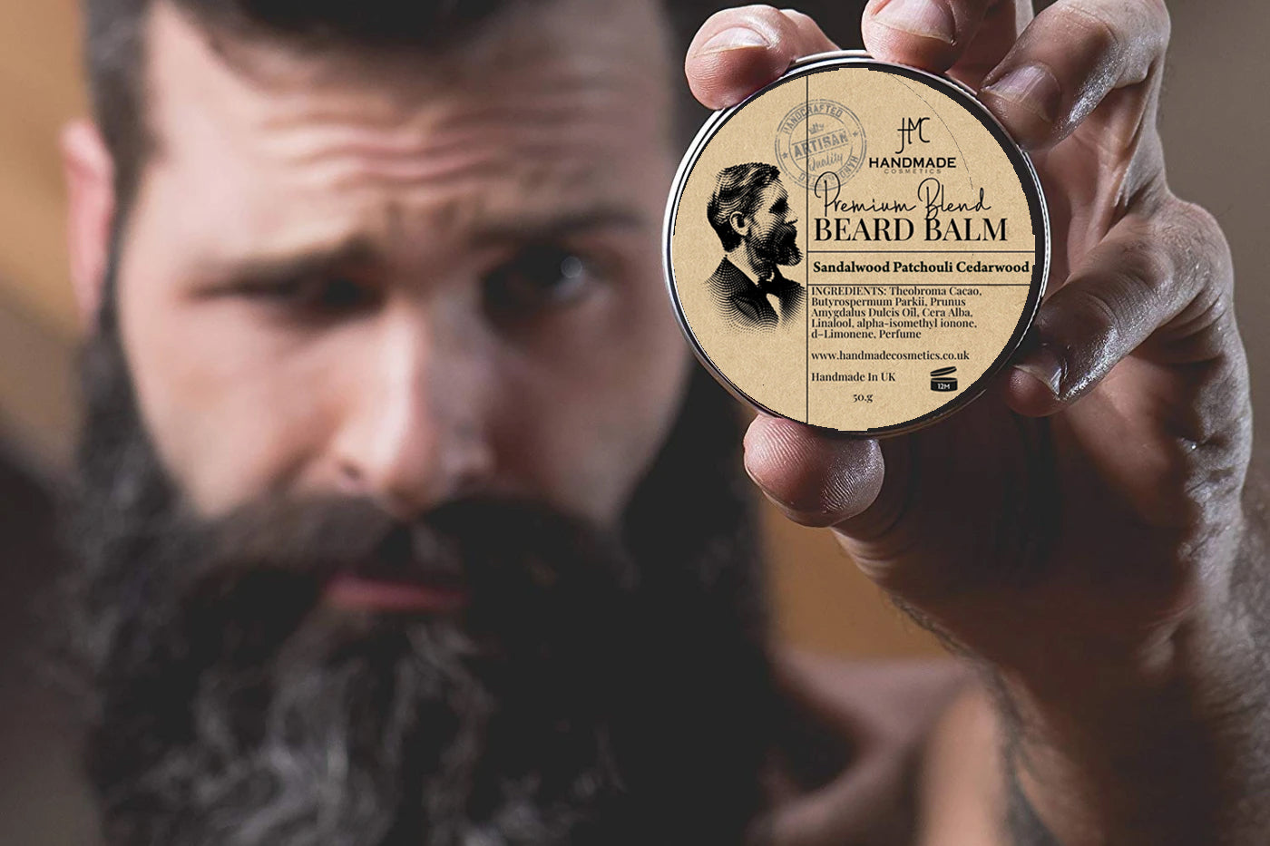 Sandalwood Patchouli Cedarwood Beard Balm Styling Mens Grooming Beard Care 50ml